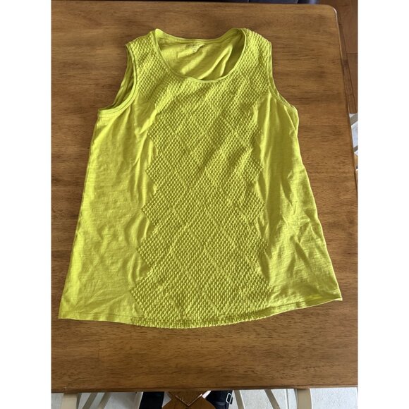 Coldwater Creek Womens XL Sleeveless Tank Tops Lime Green & Purple Textured - Picture 5 of 7